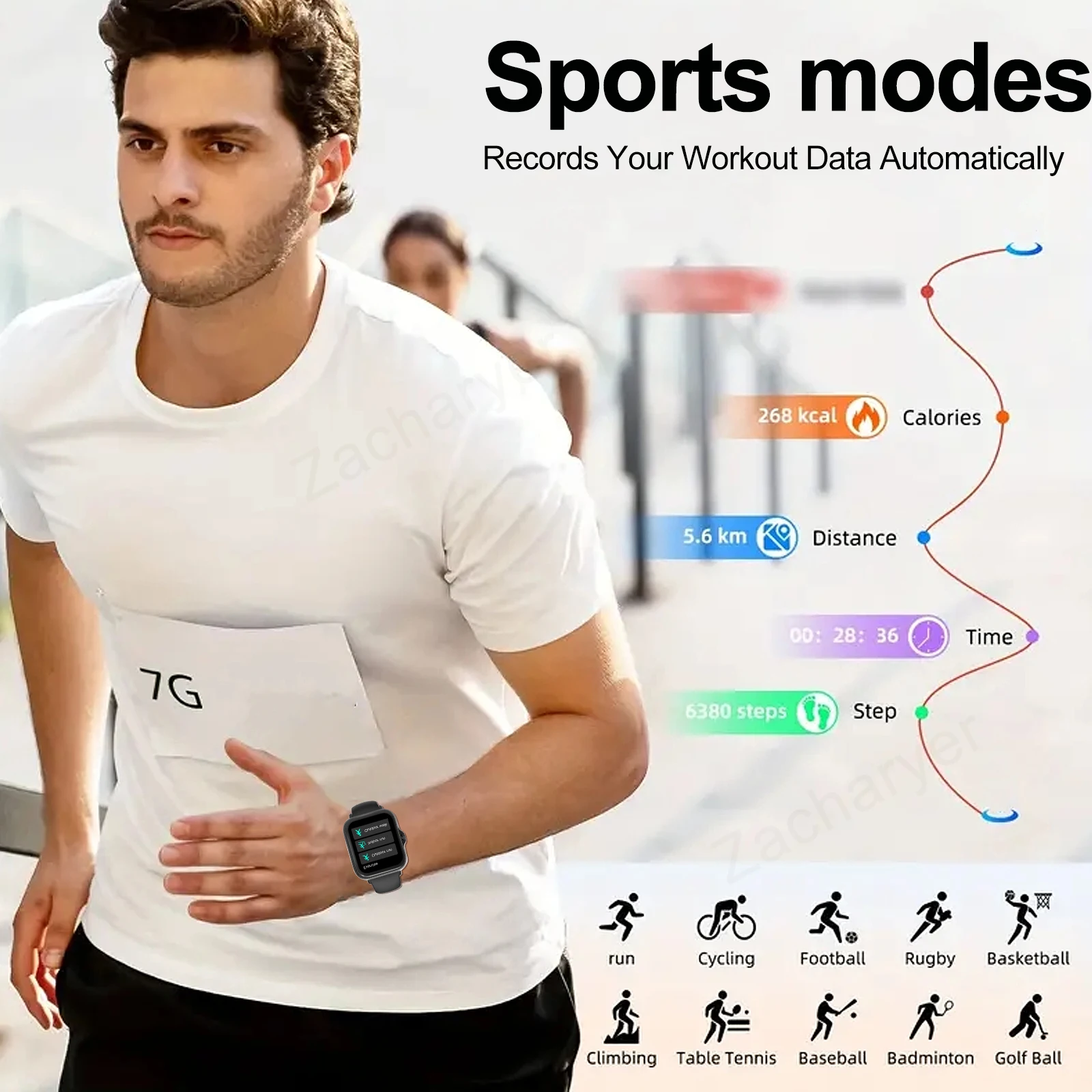 Smart Sports Watch Bluetooth Call Touch Dial Fitness Tracker - Image 5