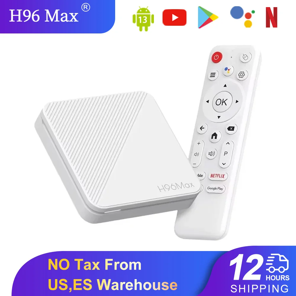 H96 MAX H313 Android 14 Smart TV Box 4K WiFi6 BT 4GB/16GB