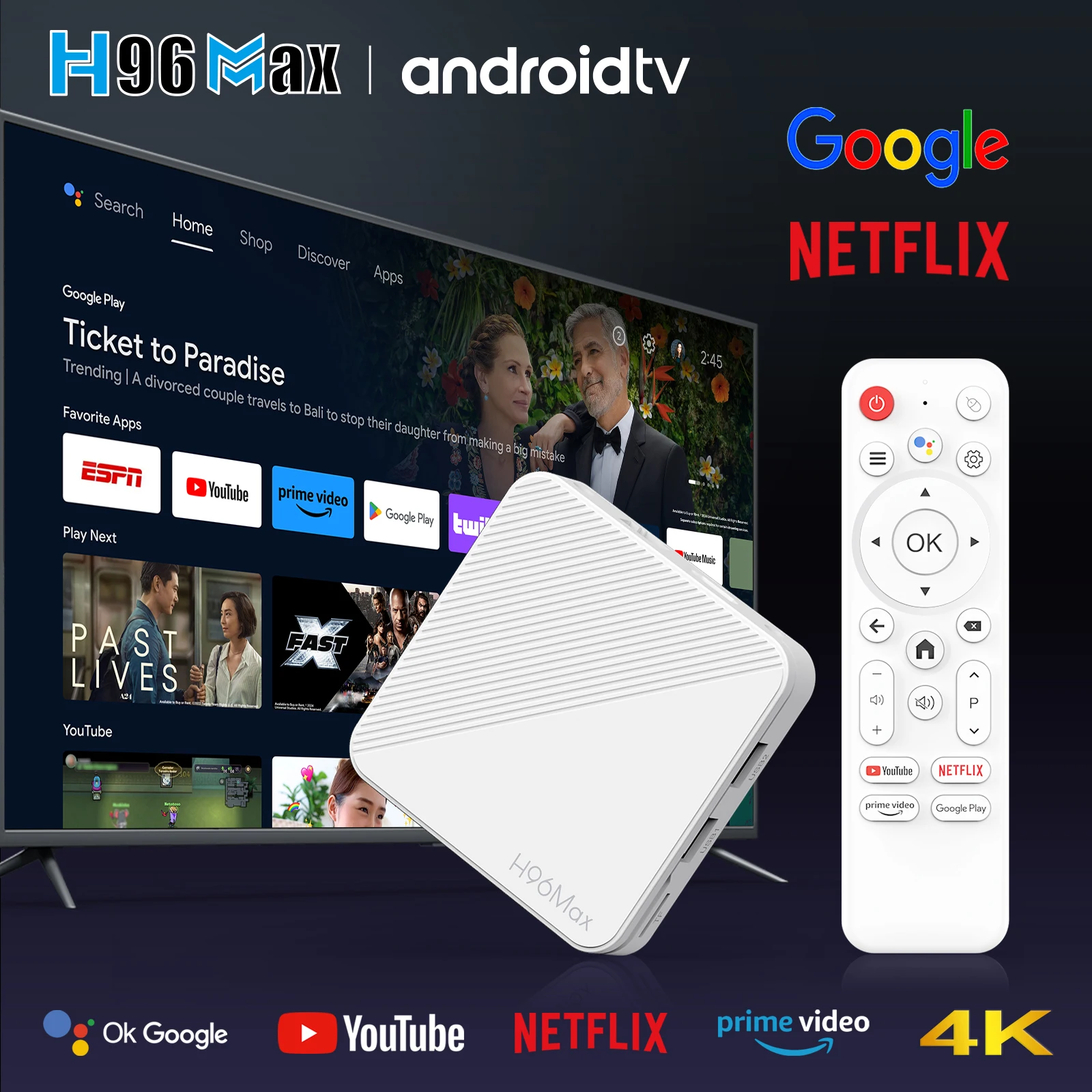 H96 MAX H313 Android 14 Smart TV Box 4K WiFi6 BT 4GB/16GB - Image 3