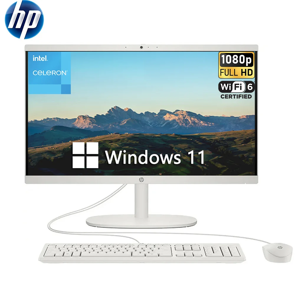 HP 21.5" All-in-One PC, 1080P FHD, Intel Celeron, 32GB RAM