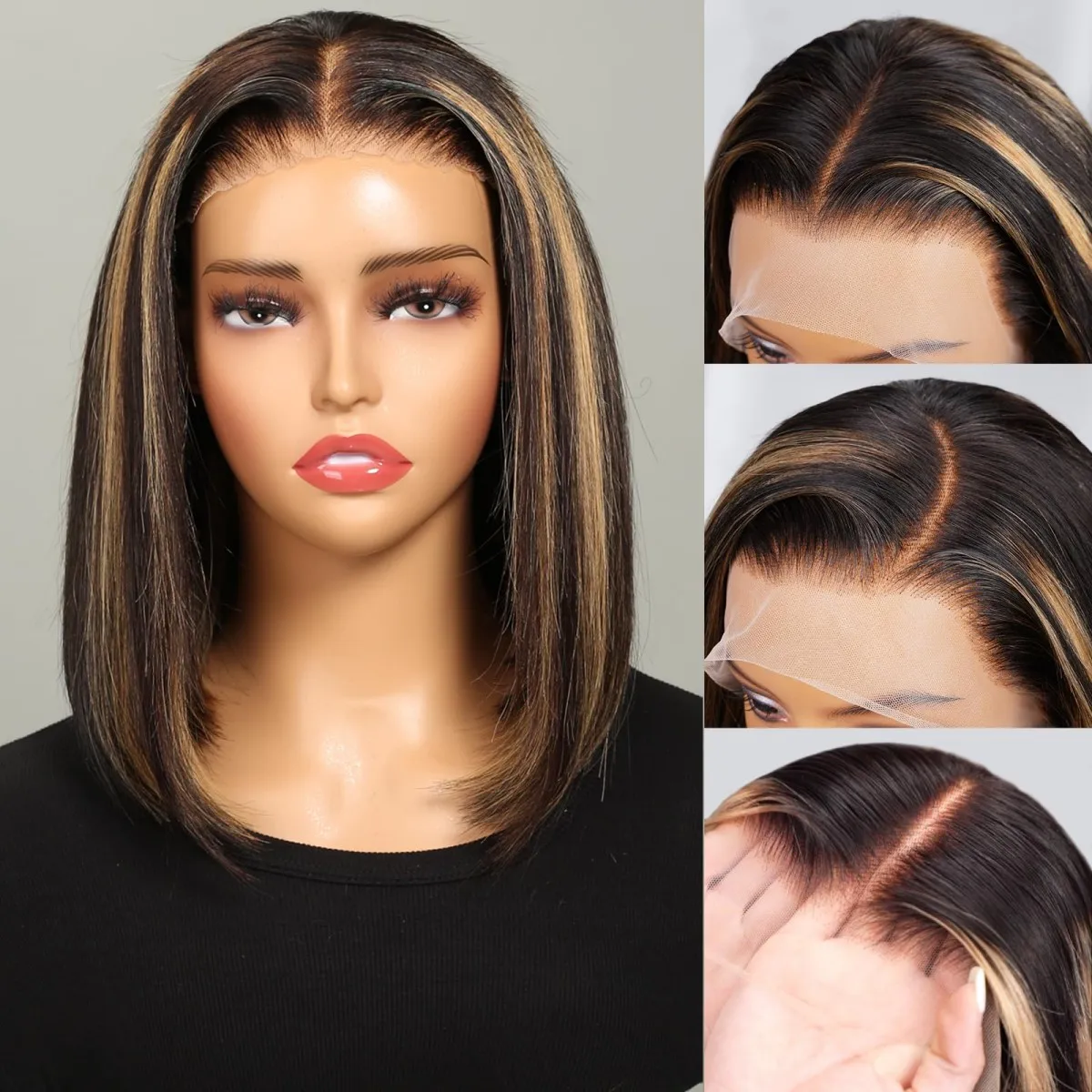 Wear & Go Glueless Bob Wig 5x5 HD Lace Human Hair P1B/27 10" - Image 3