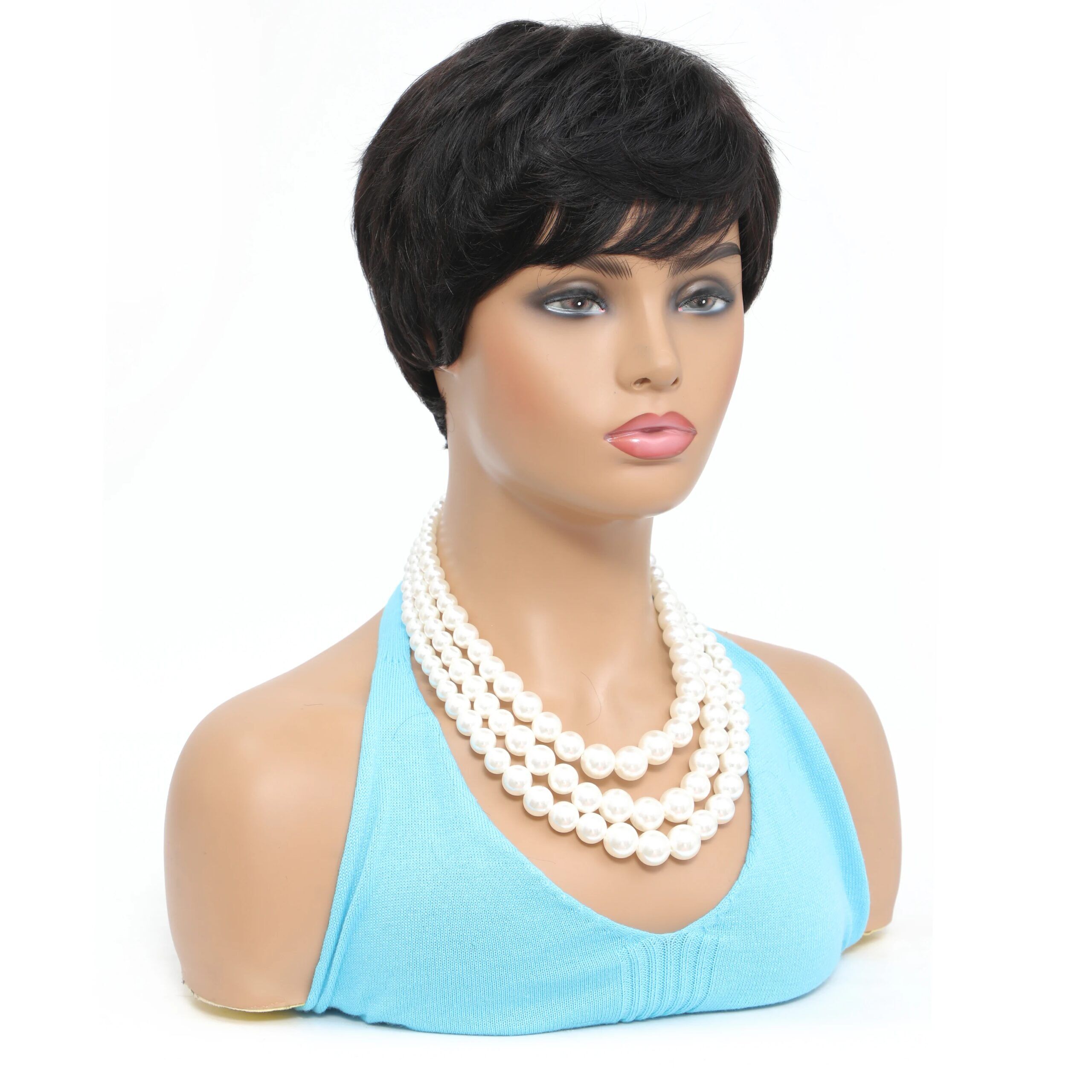 Pixie Cut Bob Wig with Bangs – 9A Brazilian Human Hair, Machine Made - Image 4