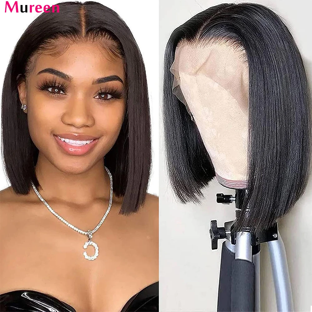 250% Density Straight Bob Lace Front Glueless Human Hair Wig